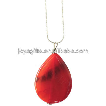 Collier pendentif en agate naturelle avec chaîne en argent